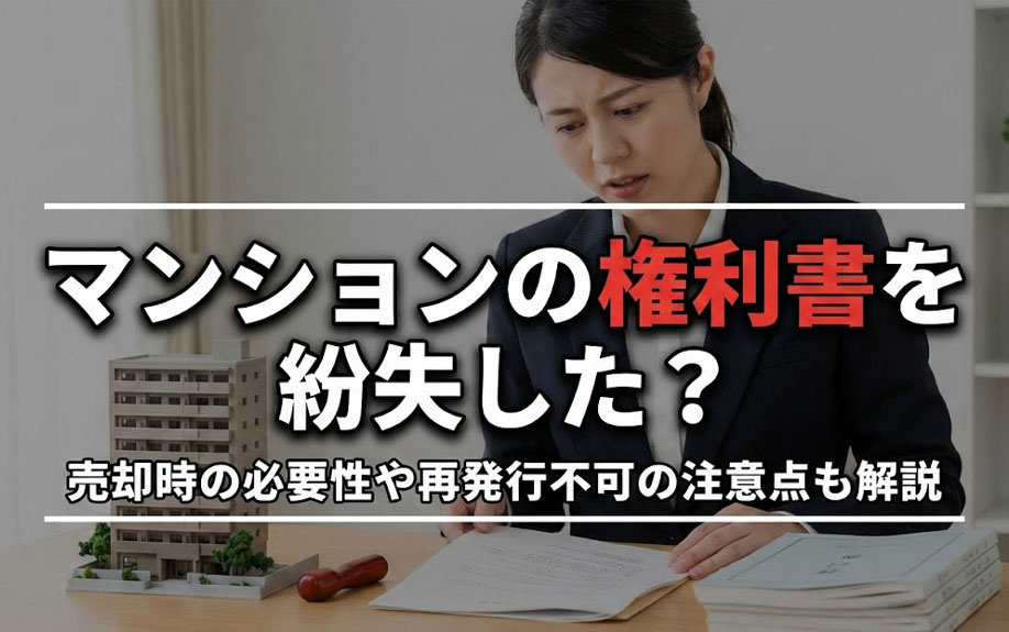 マンションの権利書を紛失した？売却時の必要性や再発行不可の注意点も解説