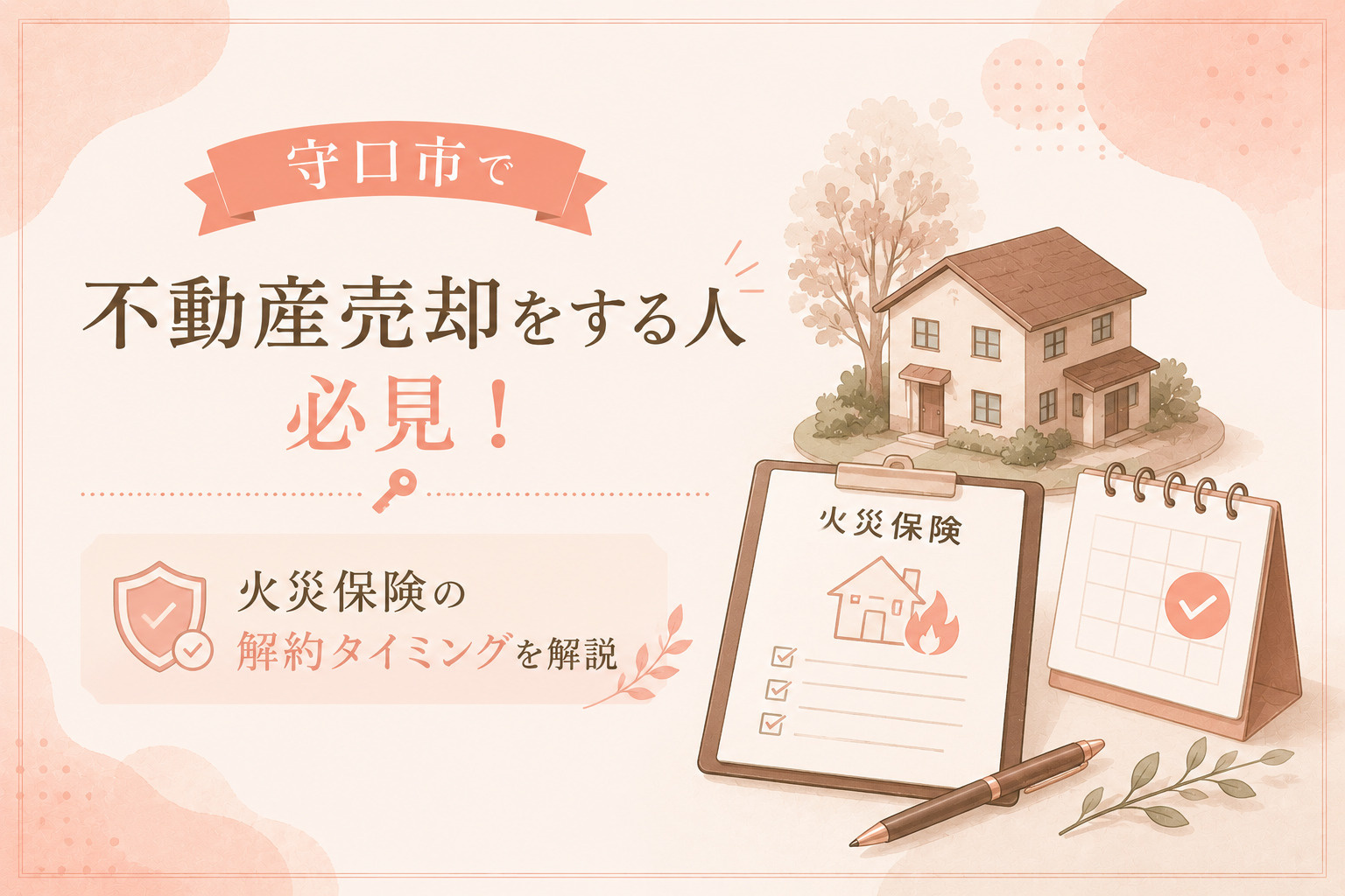 守口市で不動産売却をする人必見！火災保険の解約タイミングを分かりやすく解説の画像