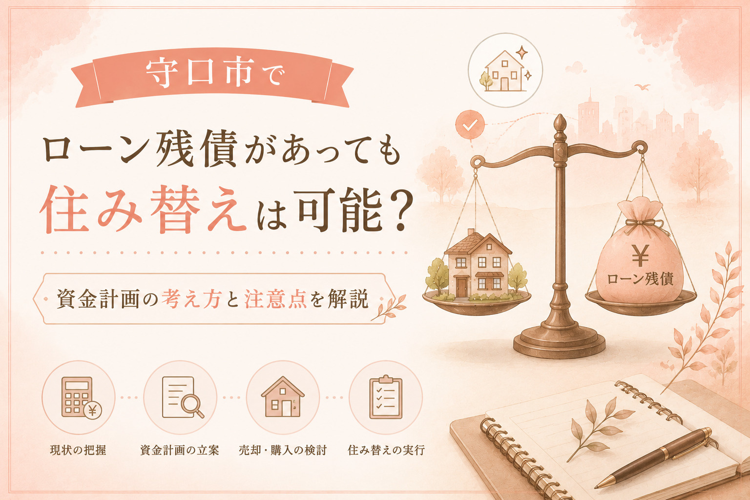 守口市でローン残債があっても住み替えは可能？資金計画の考え方と注意点を解説の画像