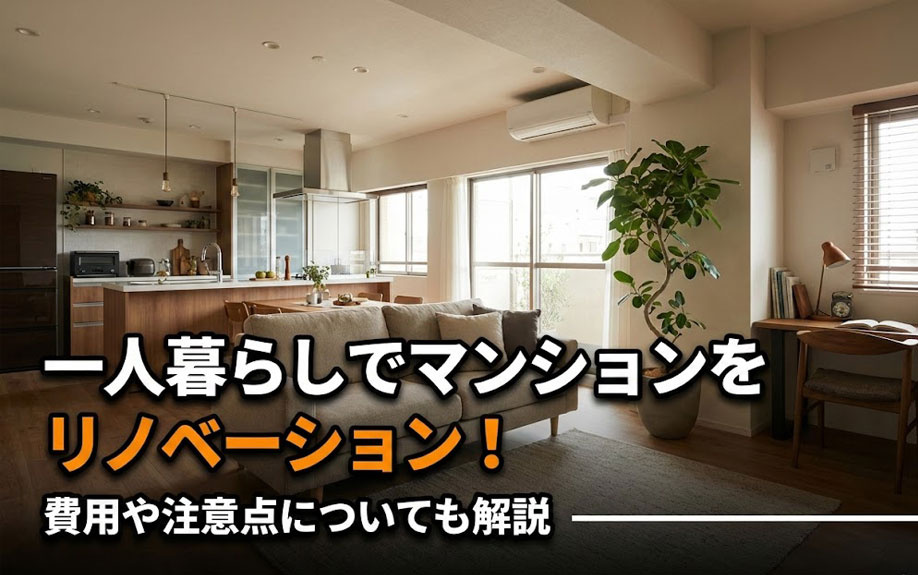 一人暮らしでマンションをリノベーション！費用や注意点についても解説の画像
