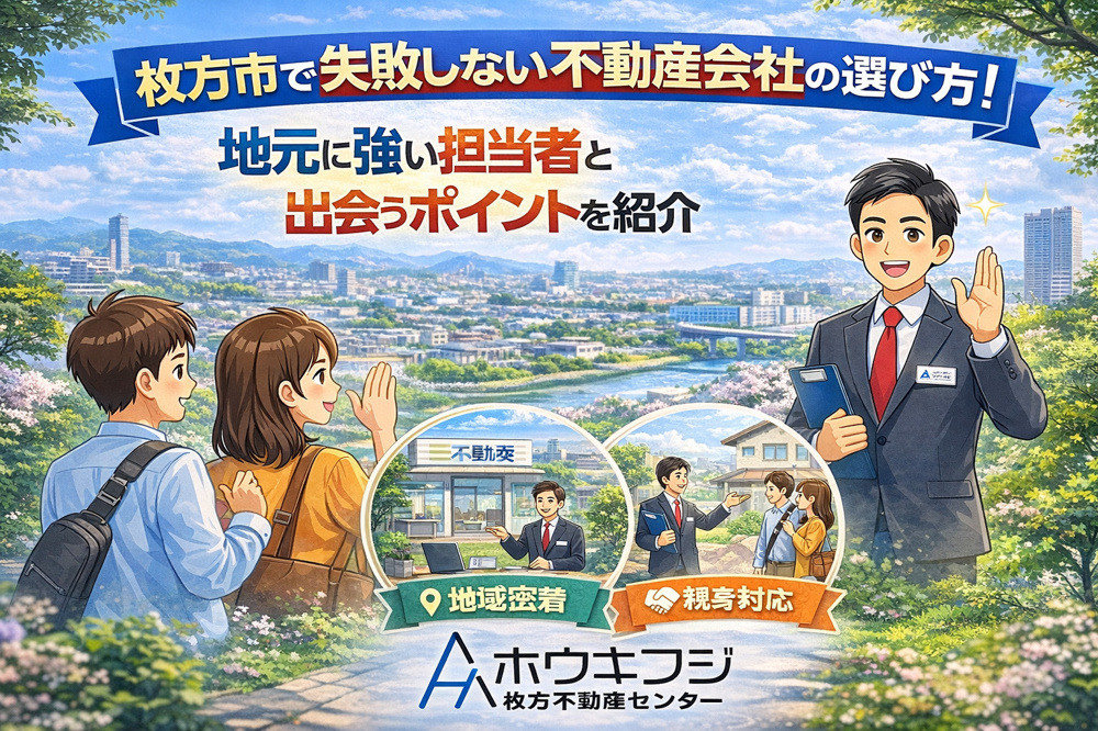 枚方市で失敗しない不動産会社の選び方！  地元に強い担当者と出会うポイントを紹介の画像