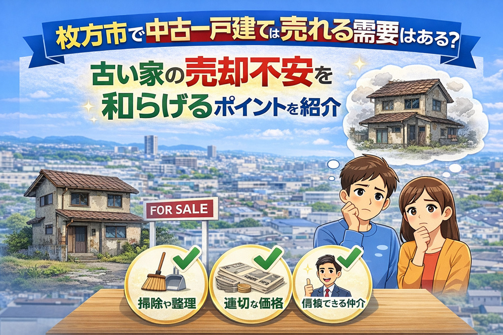 枚方市で中古一戸建ては売れる需要はある？  古い家の売却不安を和らげるポイントを紹介の画像