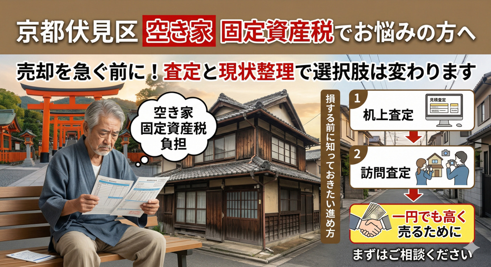 【損する前に】空き家の固定資産税を軽くする考え方｜京都市伏見区で不動産売却を考え始めたら最初に整理したいことの画像