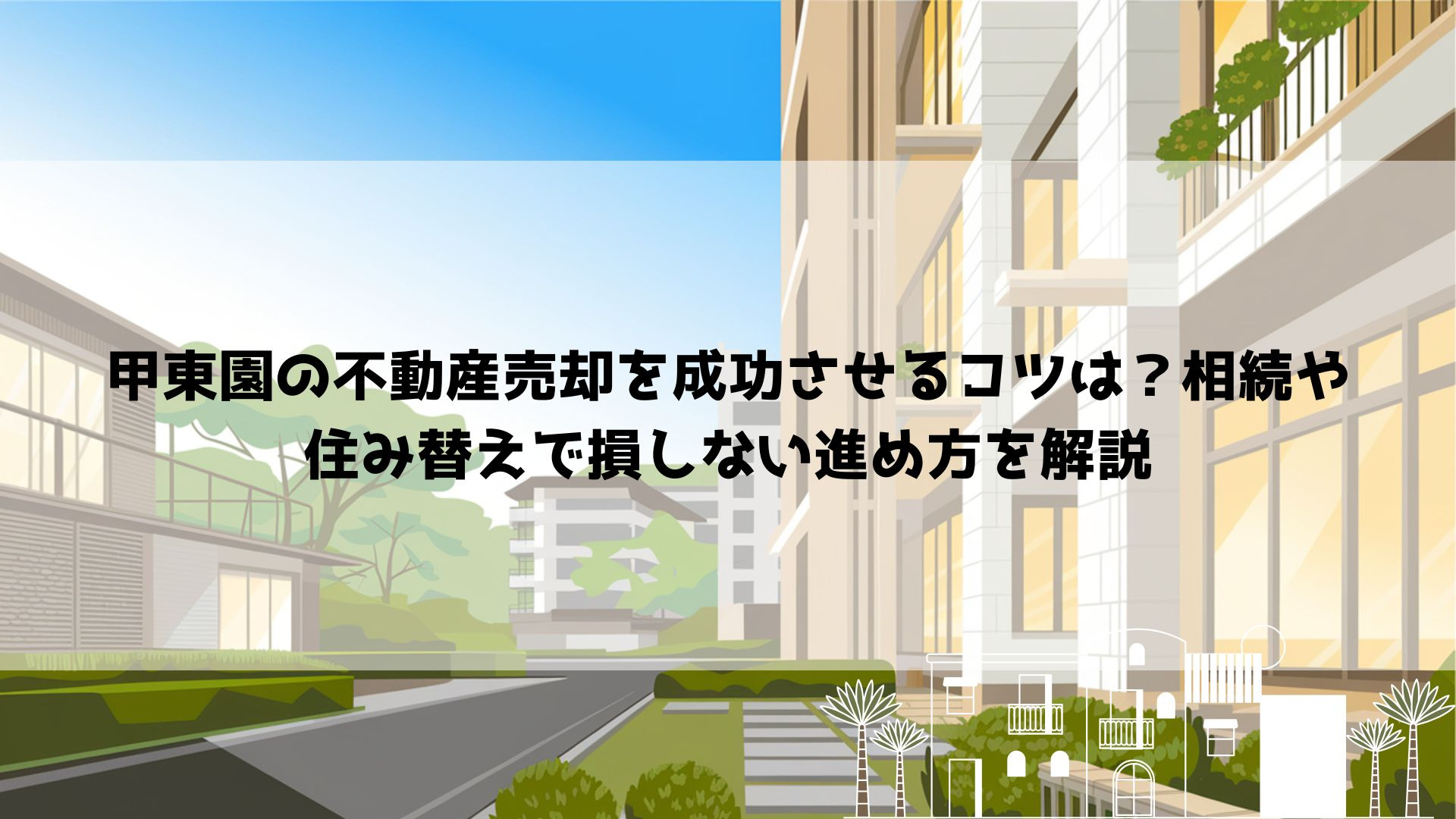 【2026年最新】甲東園の不動産売却を成功させるコツは？相続や住み替えで損しない進め方を解説の画像
