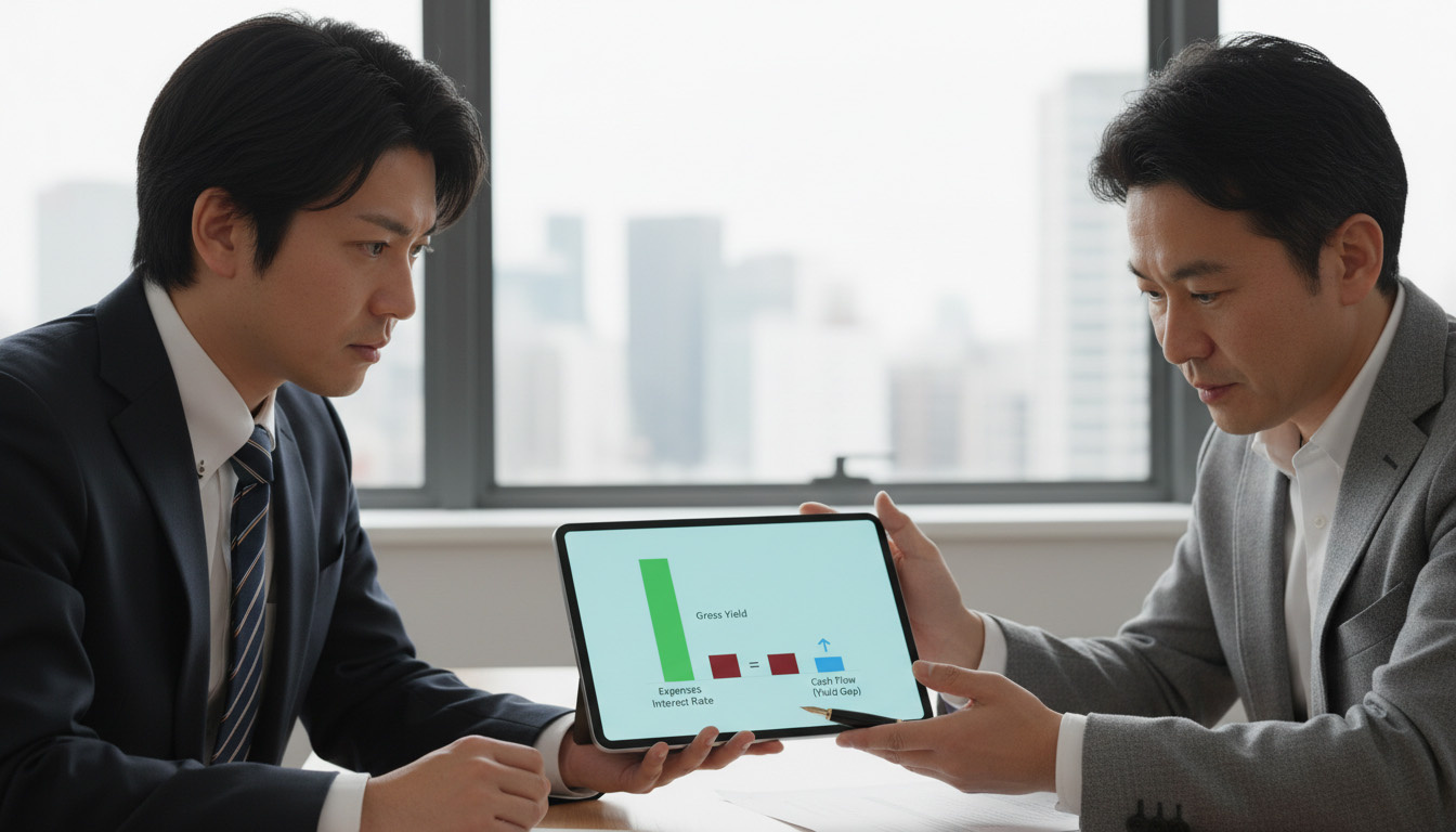 【図解でわかる】「イールドギャップ」って何？初心者が騙されないための、銀行金利と家賃収入の”本当の差額”の画像
