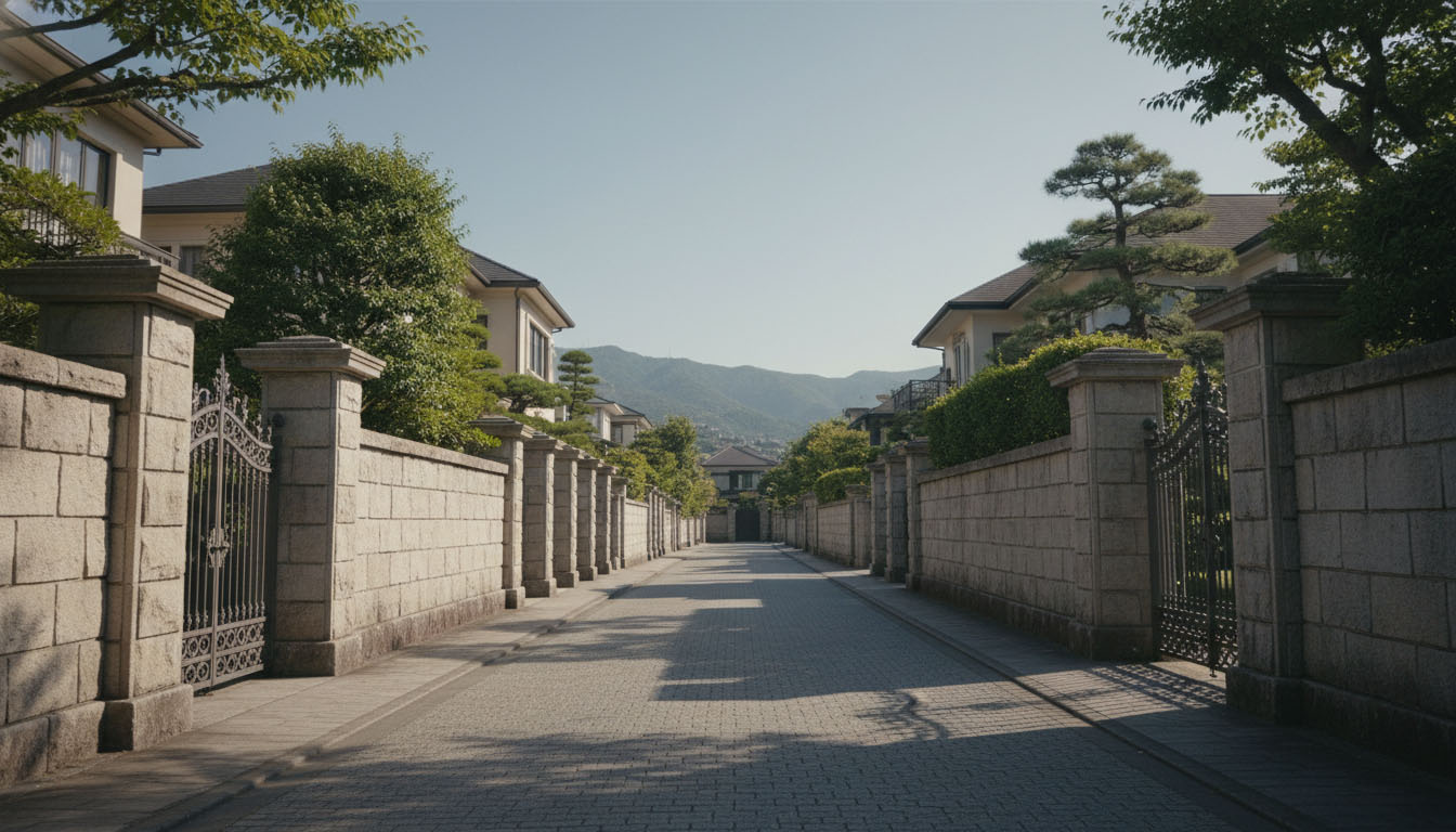 芦屋市六麓荘町や山手町などの閑静な高級住宅街のイメージ