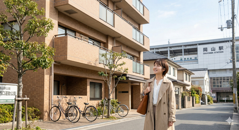 岡山駅西口のポテンシャル｜静かな住宅街と利便性を兼ね備えた中古物件の画像