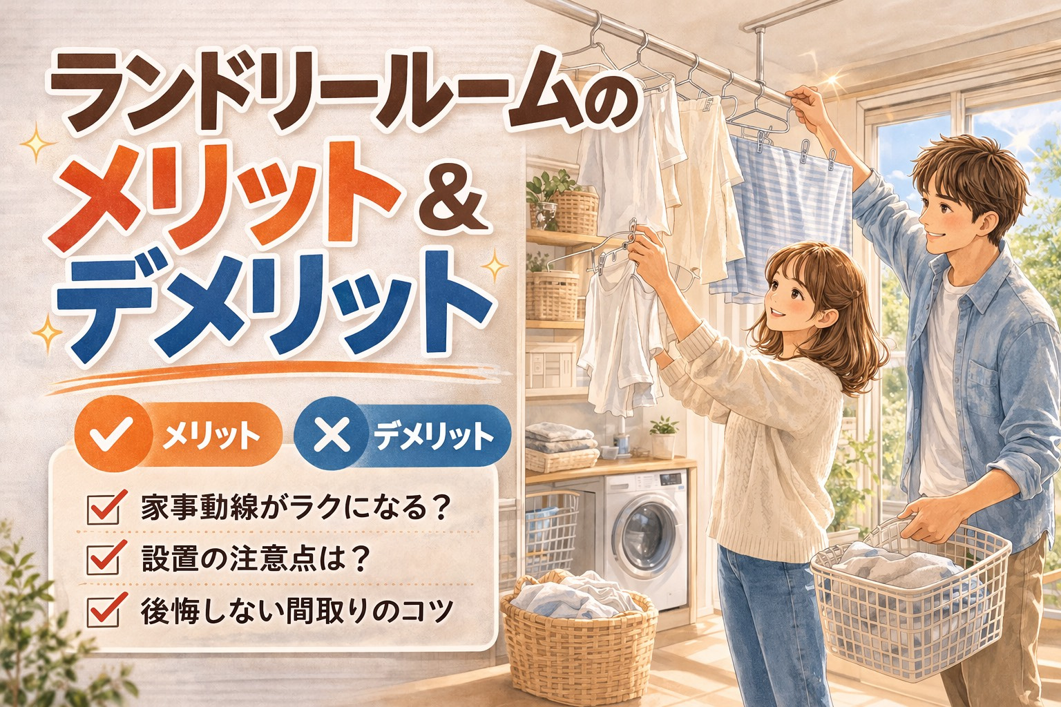 ランドリールームのメリット・デメリット｜大東市で後悔しない間取りの考え方の画像