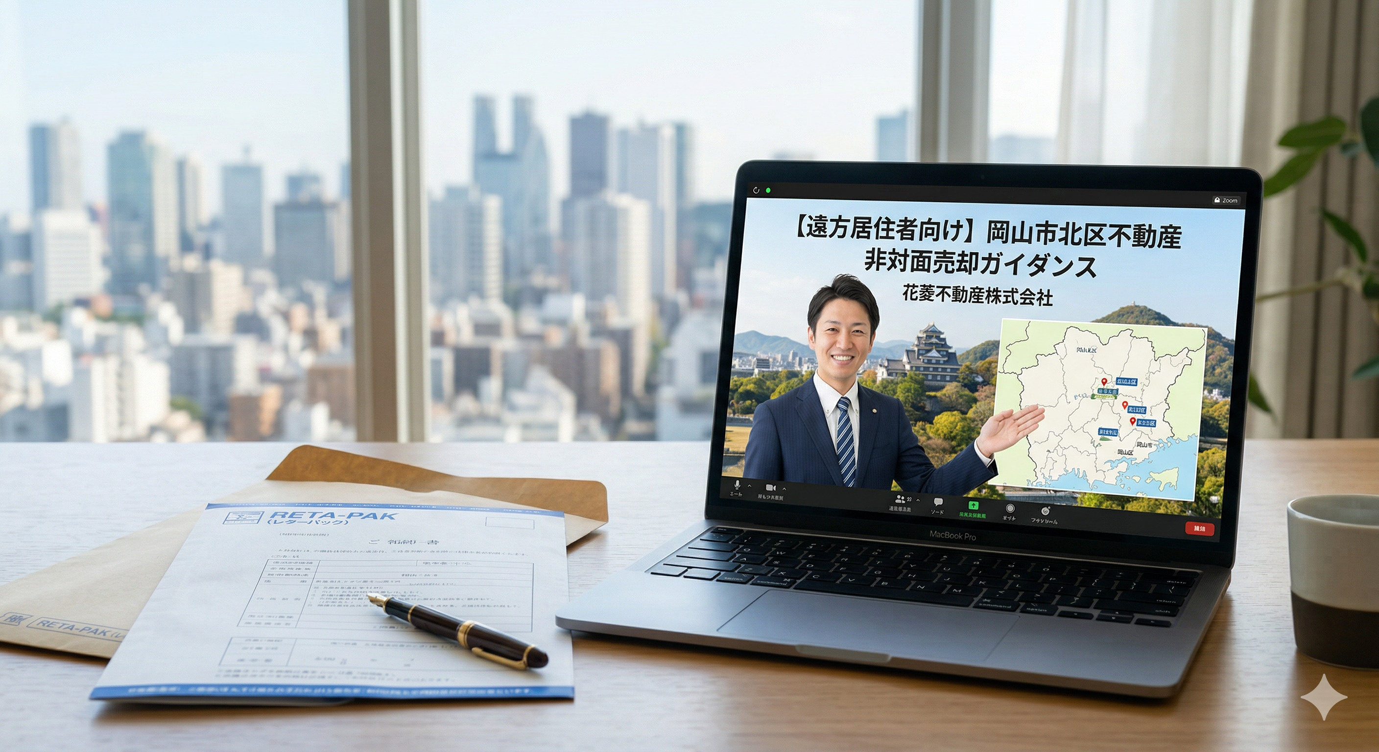 遠方に住みながら岡山市北区の不動産を売る方法 郵送とオンラインで完結する「非対面売却」の極意の画像