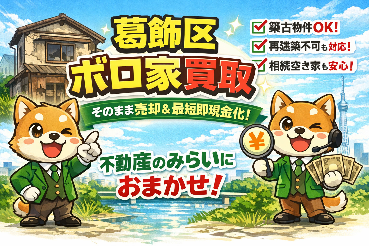 【葛飾区 ボロ家買取】最短即現金化｜築古・雨漏り・再建築不可もそのまま売却可能｜不動産のみらいの画像