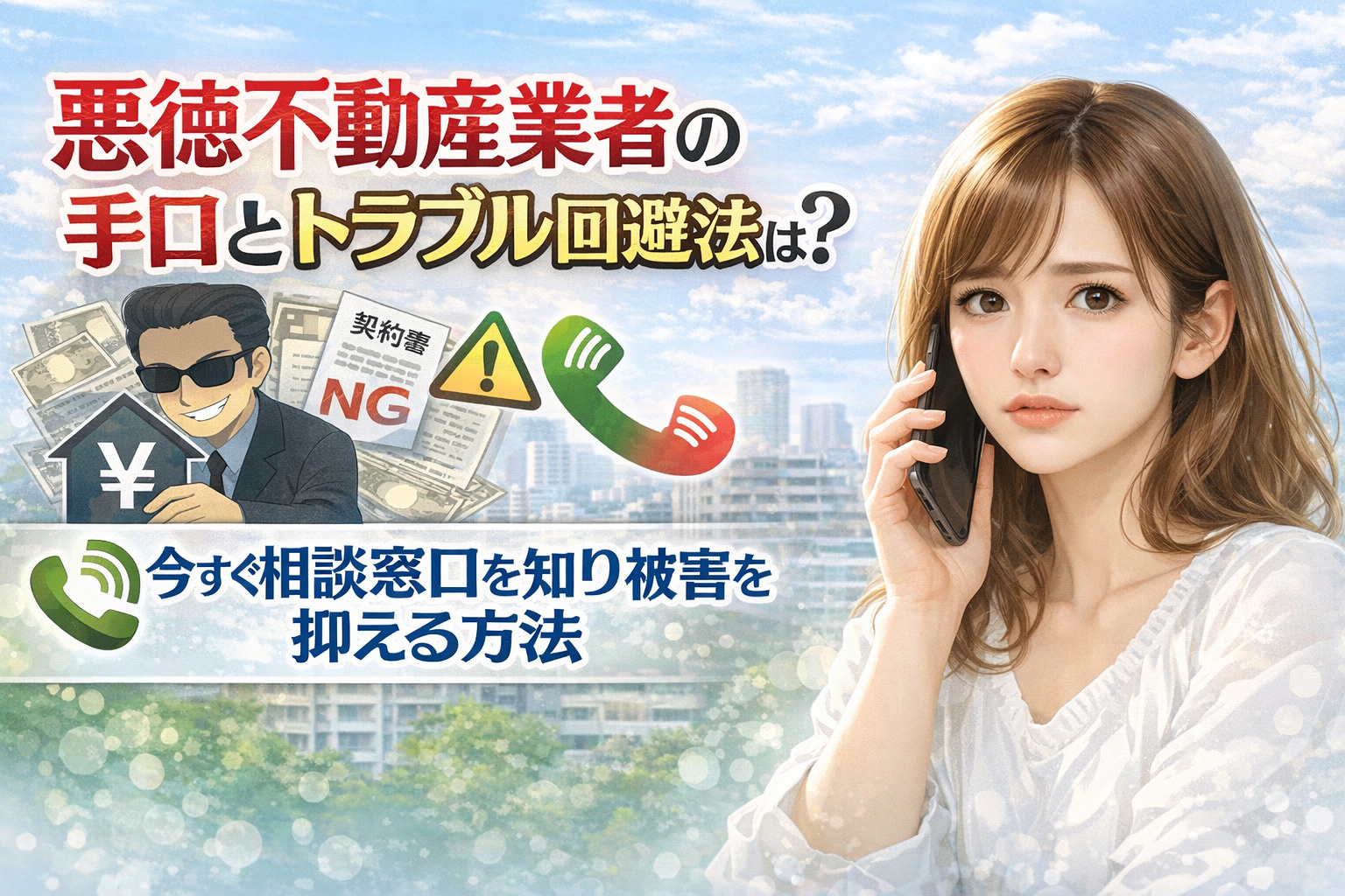悪徳不動産業者の手口とトラブル回避法は？  今すぐ相談窓口を知り被害を抑える方法の画像