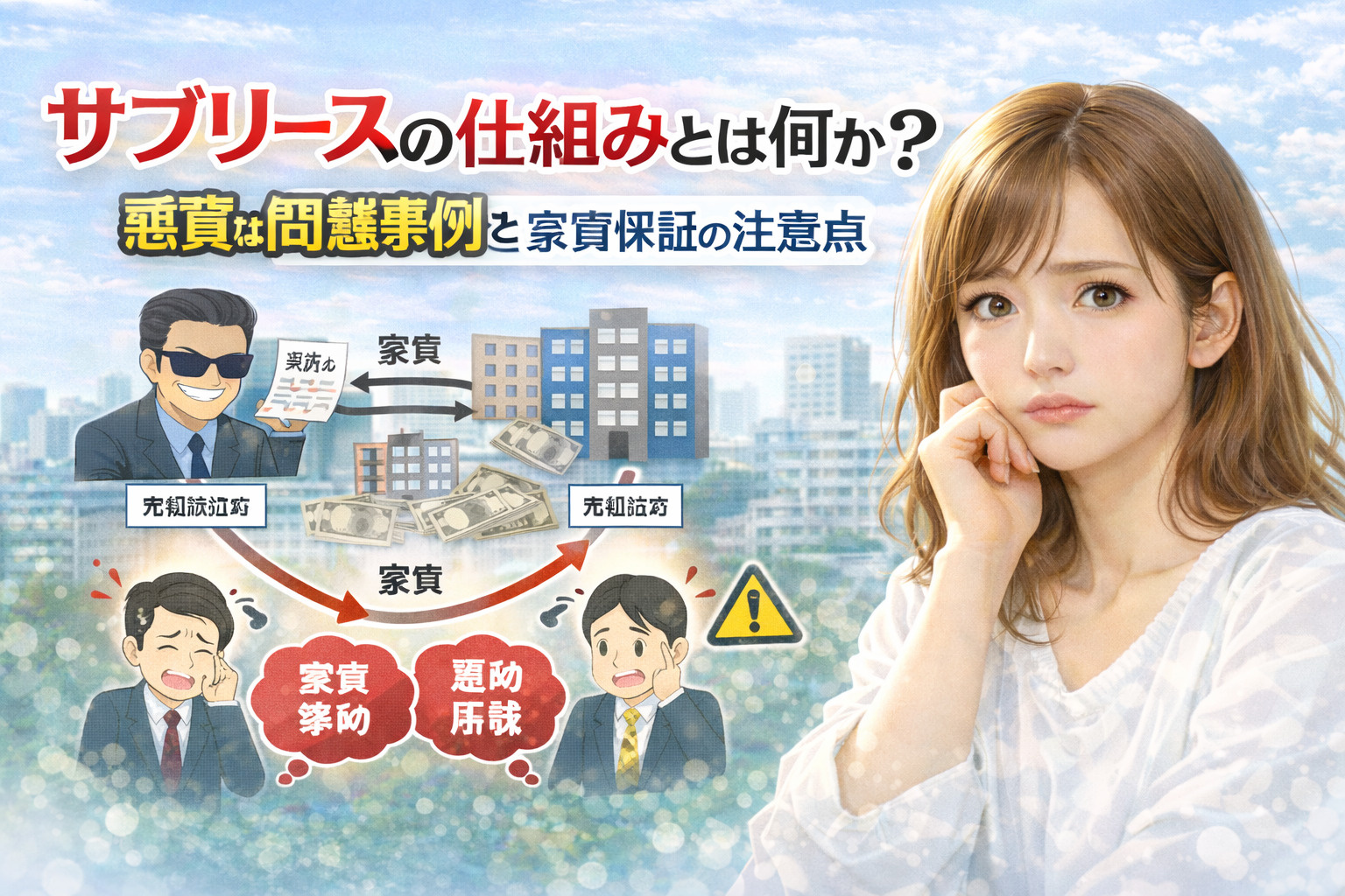 サブリースの仕組みとは何か？悪質な問題事例と家賃保証の注意点の画像