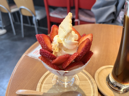 天然木とTOMOに滋賀ぶらり旅【丸二果実店・あまおういちごパフェ】の画像