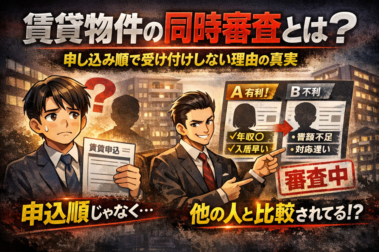 賃貸物件の同時審査とは？ 申し込み順で受け付けしない理由の真実の画像