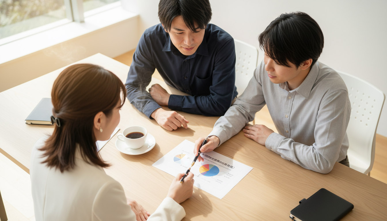 仲介手数料、登記費用、各種税金などの「購入諸費用の内訳」を分かりやすく示した円グラフのイメージ