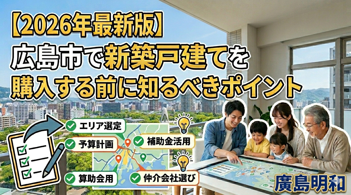 【2026年最新版】広島市で新築戸建てを購入する前に知るべきポイントの画像