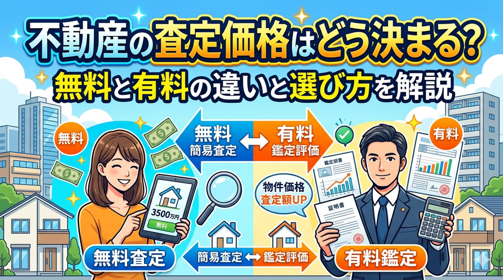 不動産の査定価格はどう決まる？無料と有料の違いと選び方を解説の画像