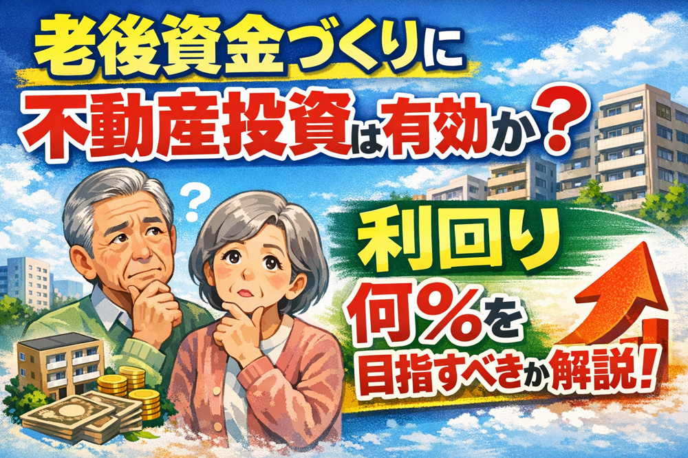 老後資金づくりに不動産投資は有効か？利回りは何パーセントを目指すべきか解説の画像