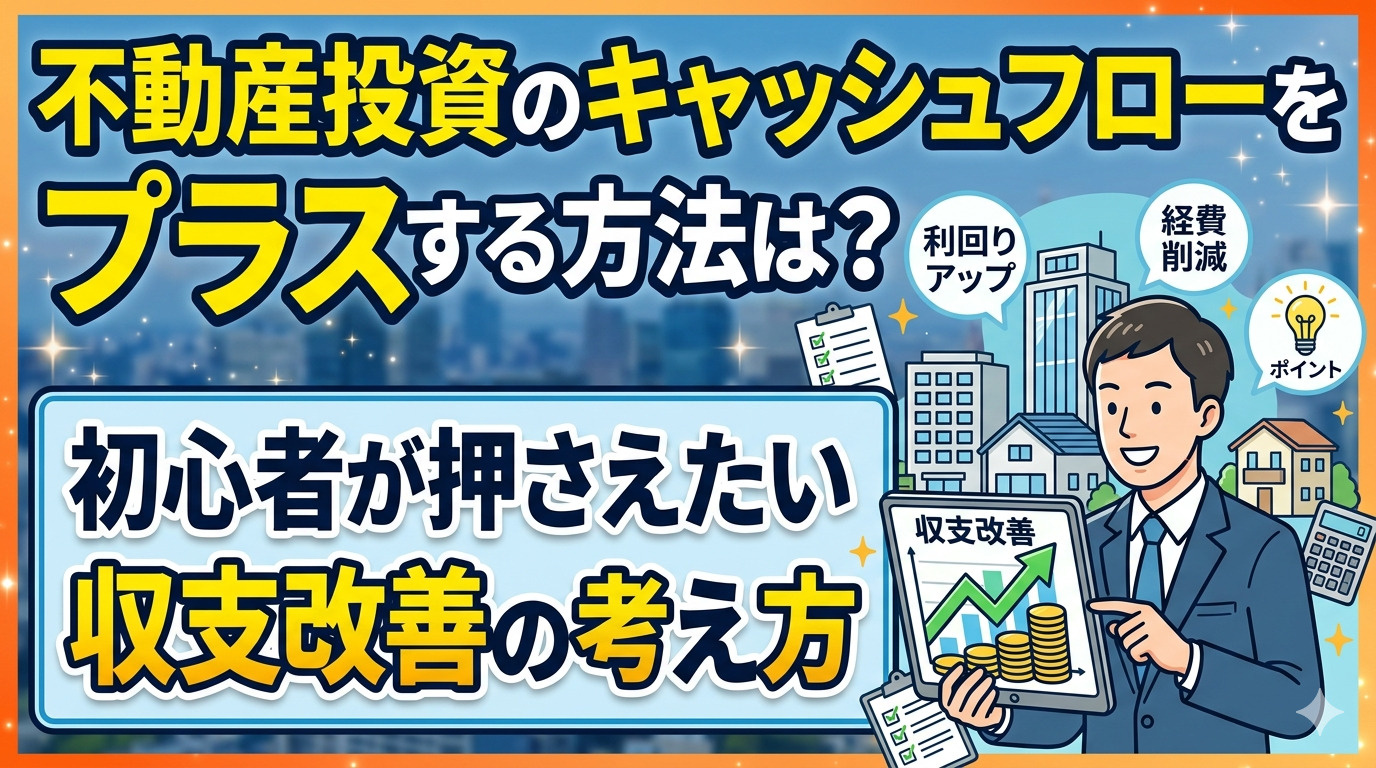 不動産投資のキャッシュフローをプラスにする方法は？初心者が押さえたい収支改善の考え方の画像