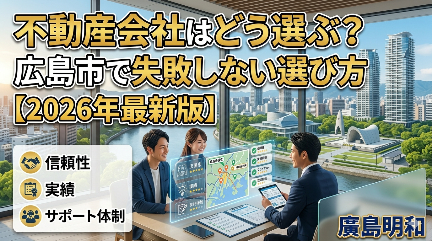 不動産会社はどう選ぶ？広島市で失敗しない選び方【2026年最新版】の画像