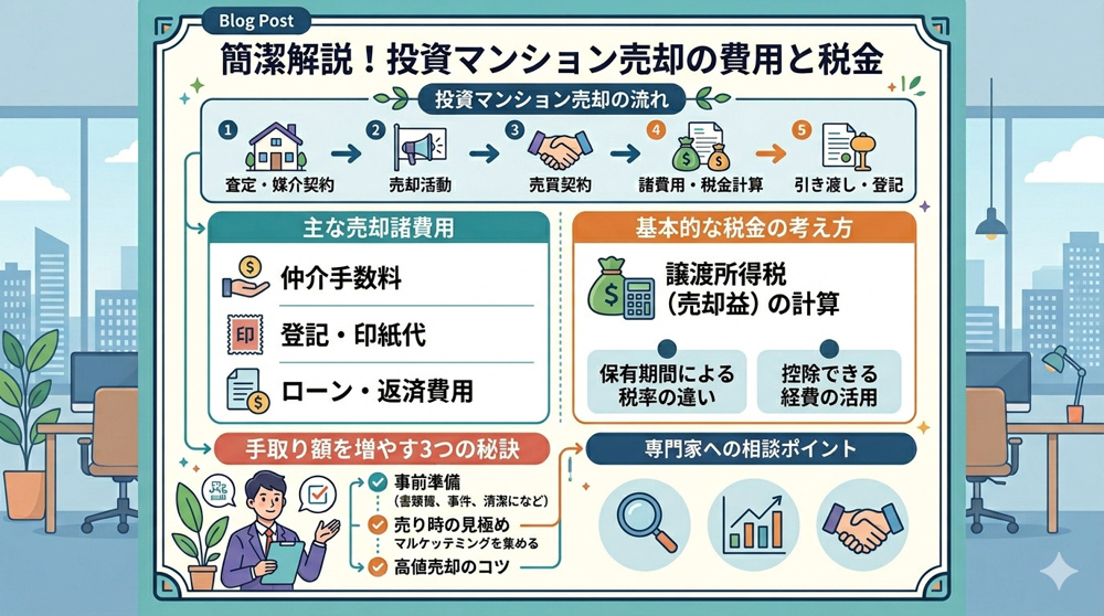 名古屋市の投資マンション売却で損しない？  諸費用の内訳を把握して手取り額を高める方法の画像