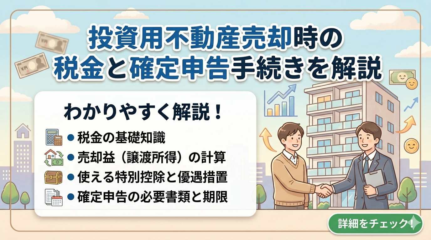 名古屋市で投資用不動産を売却する人必見  確定申告の手続きと税金の流れを整理しようの画像
