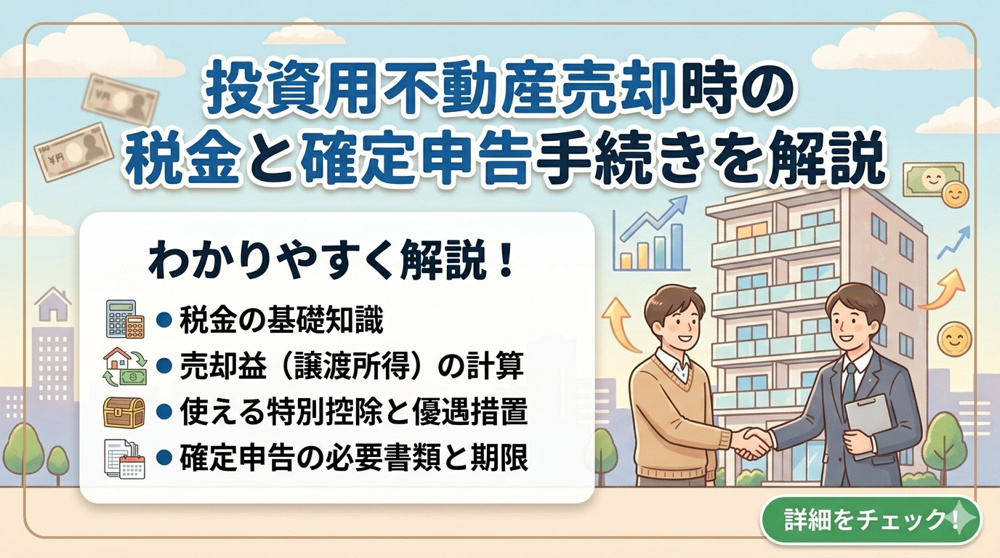名古屋市で投資用不動産を売却する人必見  確定申告の手続きと税金の流れを整理しようの画像