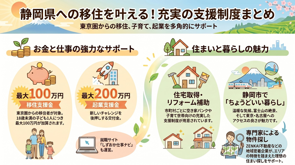 静岡県の移住支援制度を徹底解説！補助金・就業支援・住宅情報まとめの画像