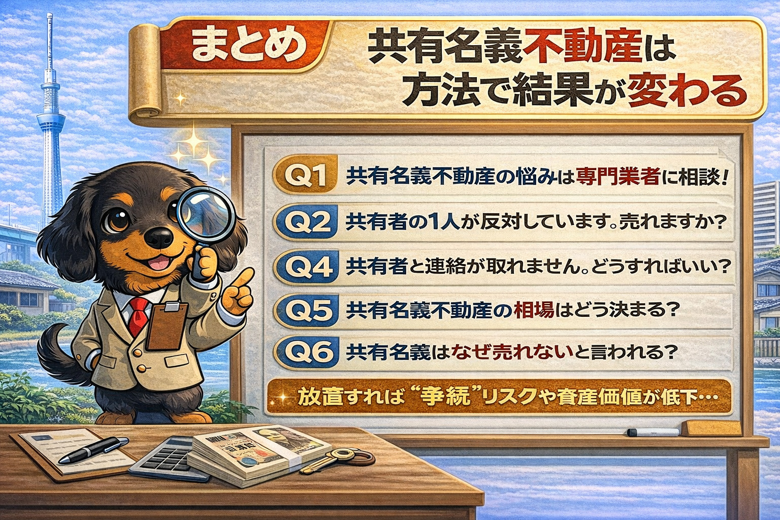 共有名義不動産売却のまとめ
