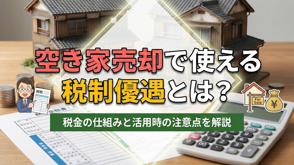 空き家売却で使える税制優遇とは？税金の仕組みと活用時の注意点を解説の画像