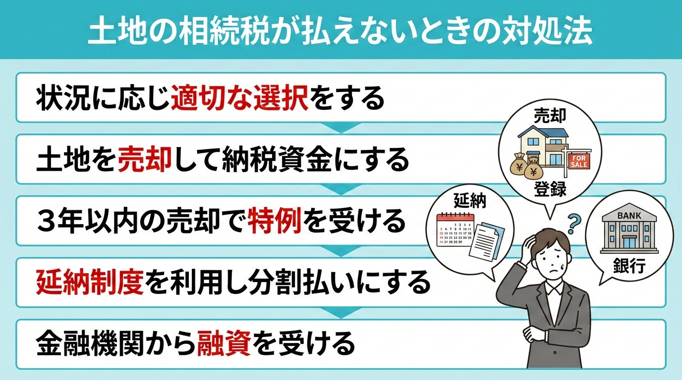 土地の相続税が払えないときの対処法