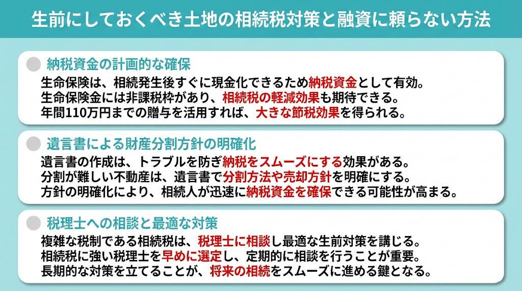 生前にしておくべき土地の相続税対策と融資に頼らない方法