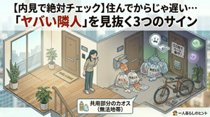 【内見で絶対チェック】住んでからじゃ遅い…「ヤバい隣人」を見抜く3つのサインの画像