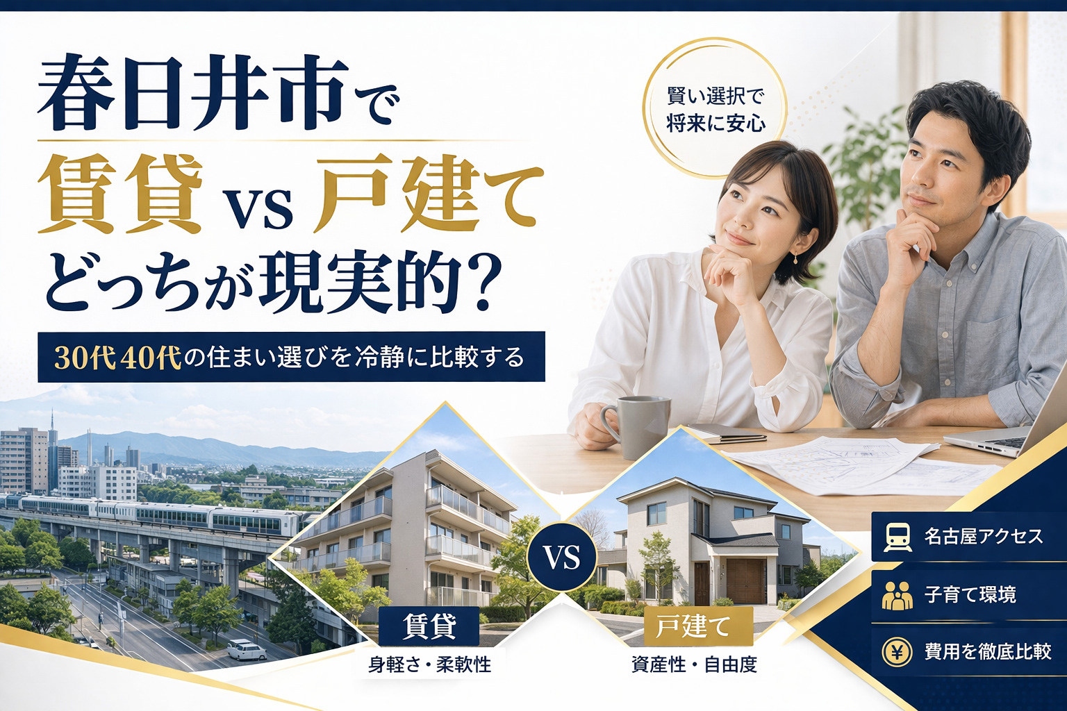 春日井市で賃貸vs戸建てどっちが現実的? 30代40代の住まい選びを冷静に比較するの画像