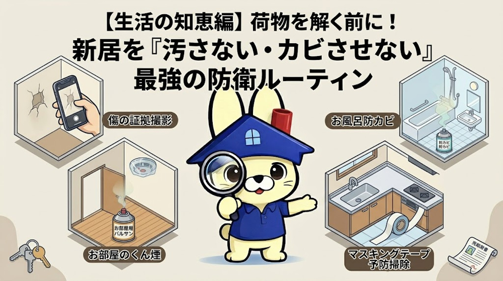 【生活の知恵編】荷物を解く前に！新居を「汚さない・カビさせない」最強の防衛ルーティンの画像