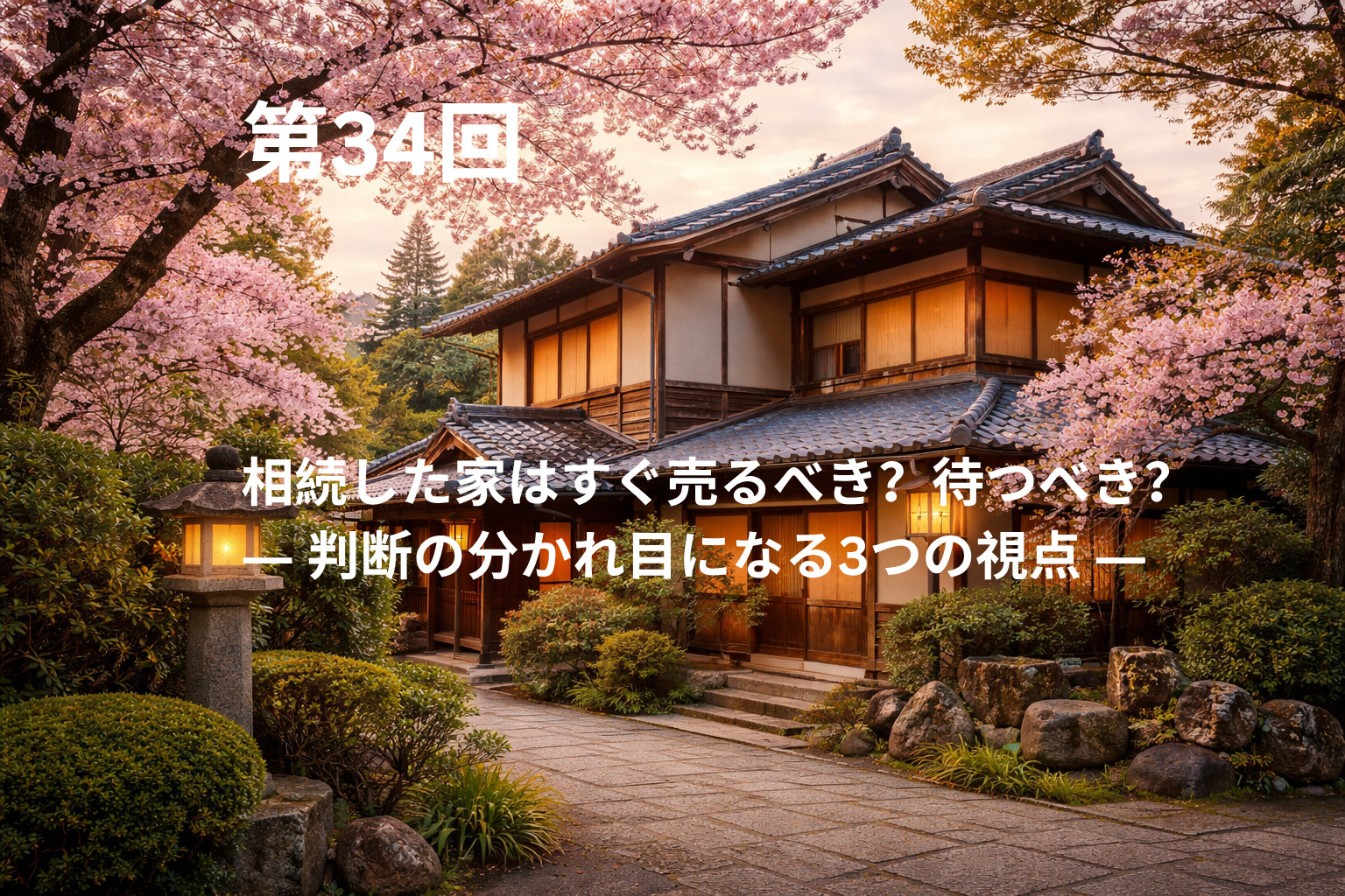 相続した家はすぐ売るべき？待つべき？  ― 判断の分かれ目になる3つの視点 ―の画像