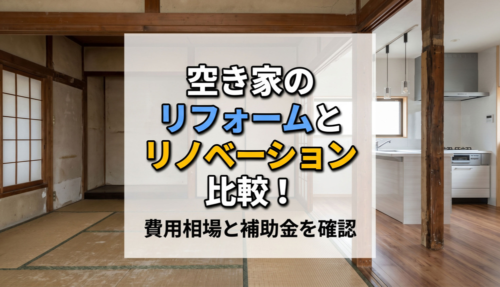 空き家のリフォームとリノベーション比較！費用相場と補助金を確認の画像