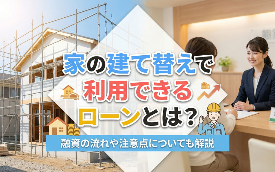 家の建て替えで利用できるローンとは？融資の流れや注意点についても解説