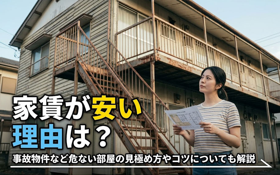家賃が安い理由は？事故物件など危ない部屋の見極め方やコツについても解説