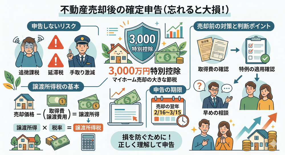 【要注意】確定申告を忘れると、手取りが一気に消えます｜京都市伏見区の不動産売却と税金の基本の画像