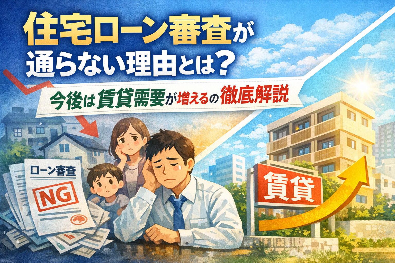 住宅ローン審査が通らない理由とは？ 今後は賃貸需要が増えるのか徹底解説 の画像