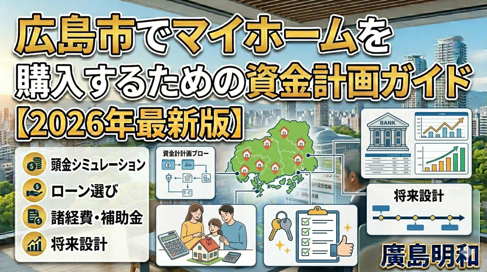 広島市でマイホームを購入するための資金計画ガイド【2026年最新版】の画像