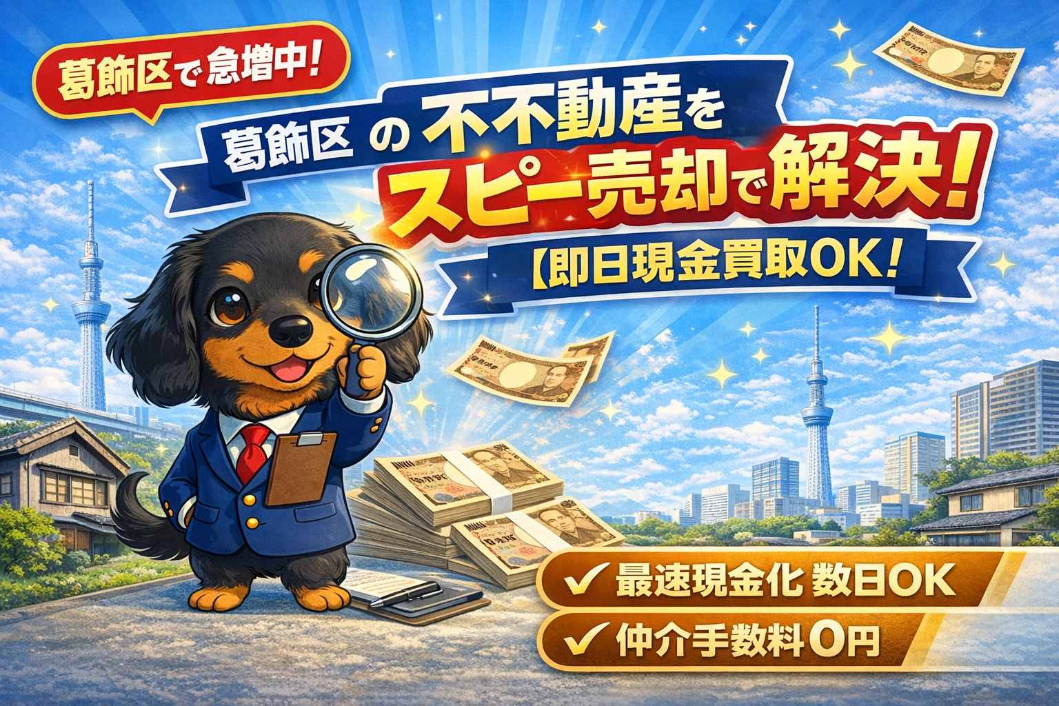 【葛飾区 不動産 即現金化】最短数日｜売れない物件もそのまま現金化する方法の画像