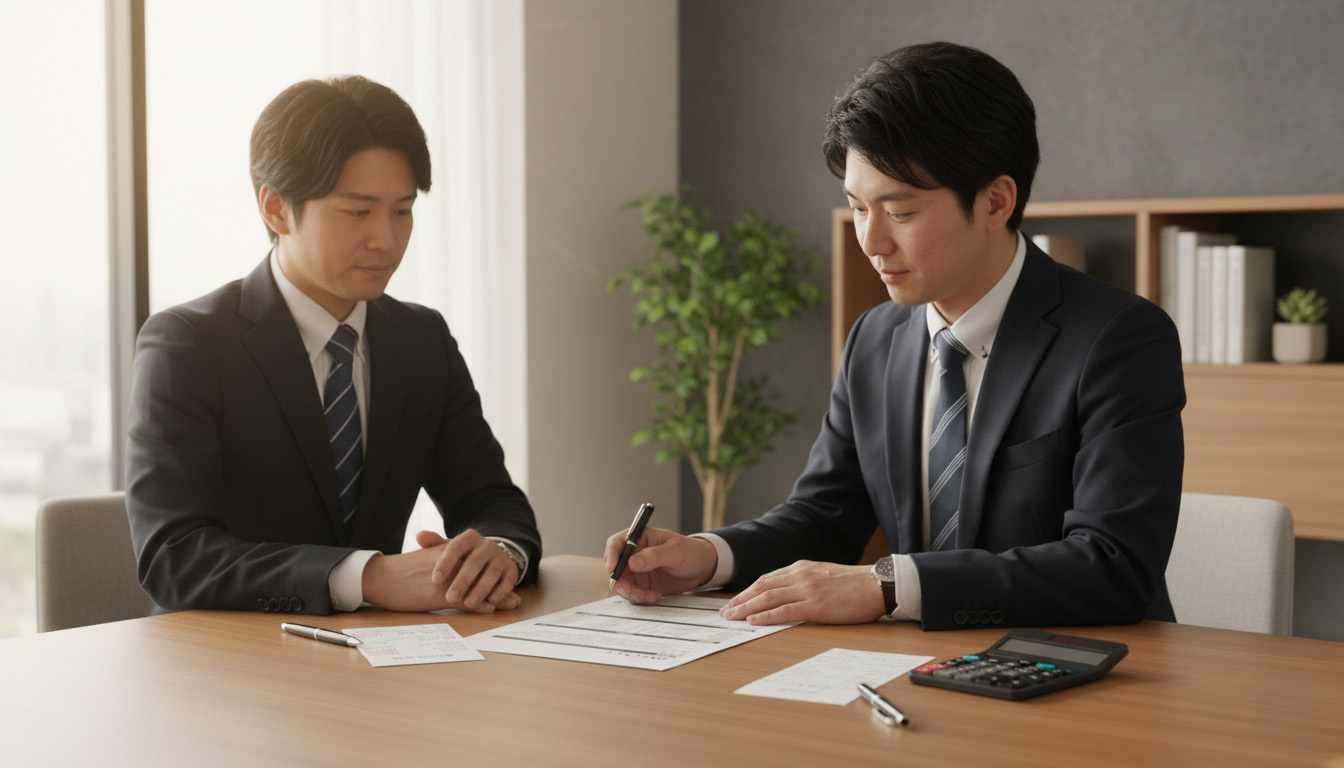 株式会社高翔が発行した「修繕費」と「資本的支出」が明確に分けられた工事明細書と領収書のイメージ