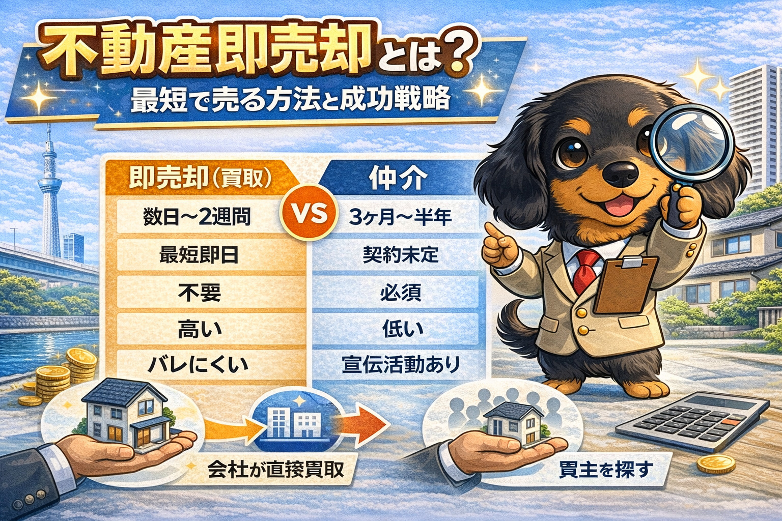 不動産即売却と仲介の違い
