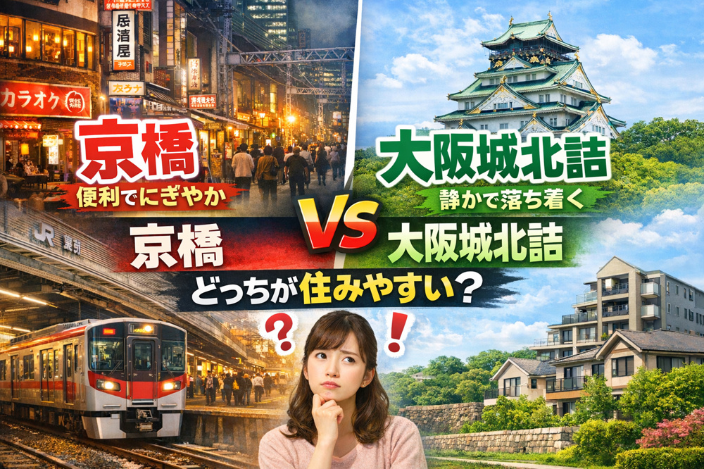 【2026年版】京橋 vs 大阪城北詰どっちが住みやすい？徹底比較｜治安・家賃・利便性を完全解説の画像