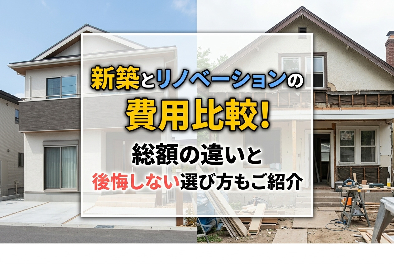 新築とリノベーションの費用比較！総額の違いと後悔しない選び方もご紹介の画像