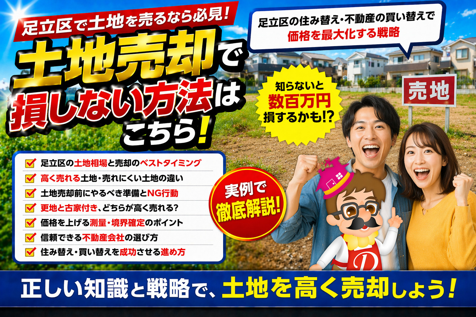 1-9土地売却で損しない方法はこちら｜足立区の住み替え・不動産の買い替えで価格を最大化する戦略の画像
