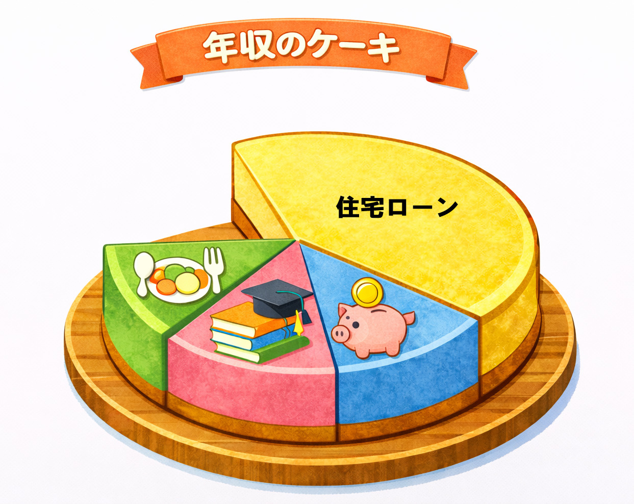 年収のケーキの分け方イメージ