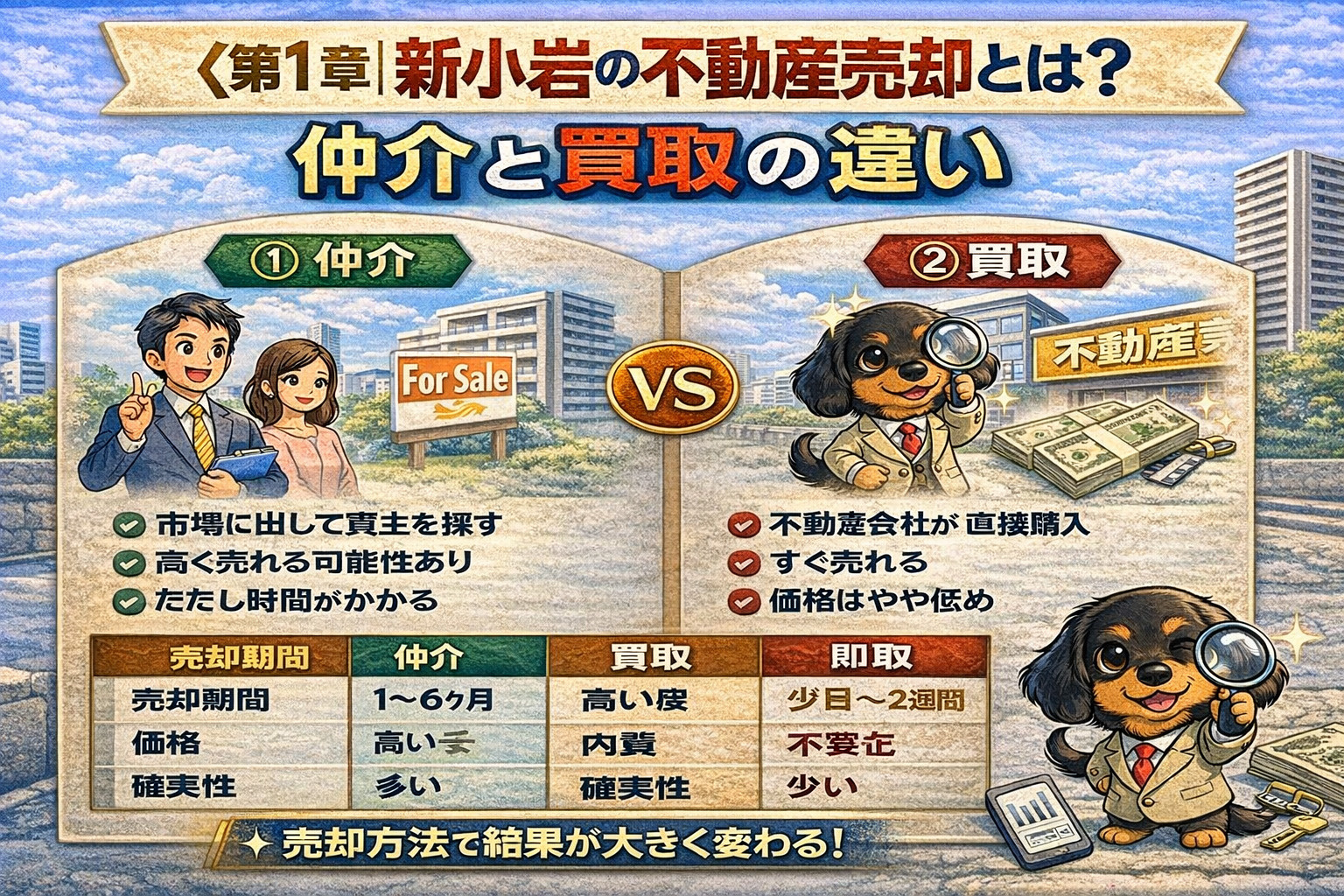 仲介と買取の違い